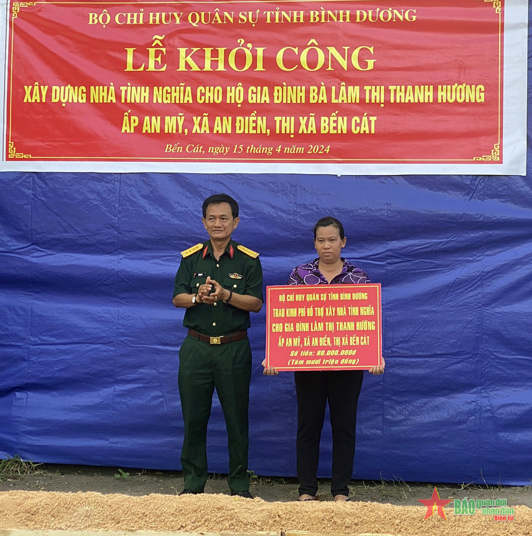 Bộ CHQS tỉnh Bình Dương khởi công xây dựng nhà tình nghĩa, nhà đại đoàn kết